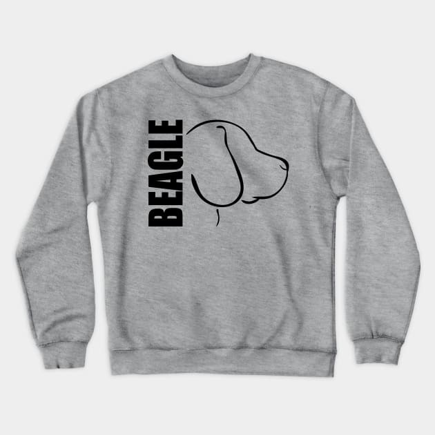 Beagle profile dog lover Crewneck Sweatshirt by wilsigns